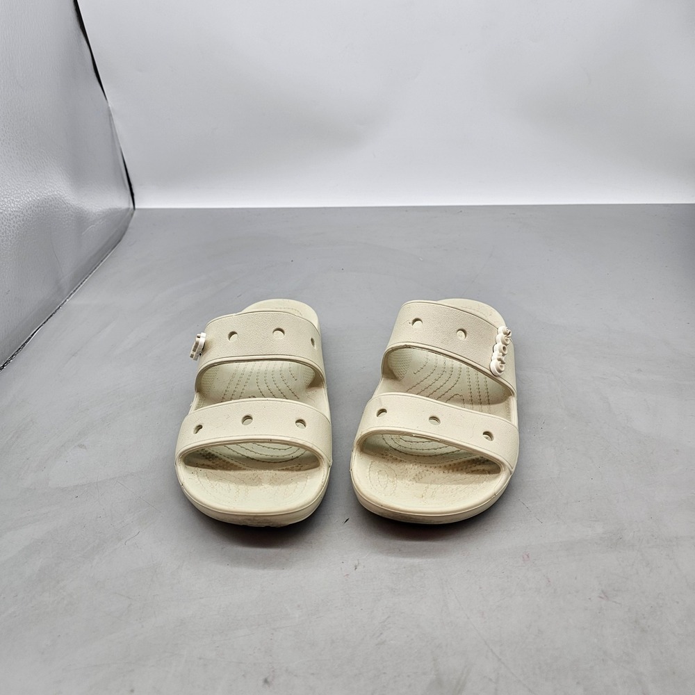Crocs Classic Sandal Bone Off White Two Strap Slide Mens 6 Womens 8 206761-2Y2